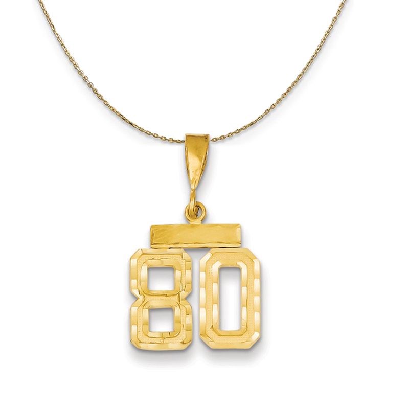 14k Yellow Gold Varsity Sm DC Necklace Number 80 - 18 Inch 1045$